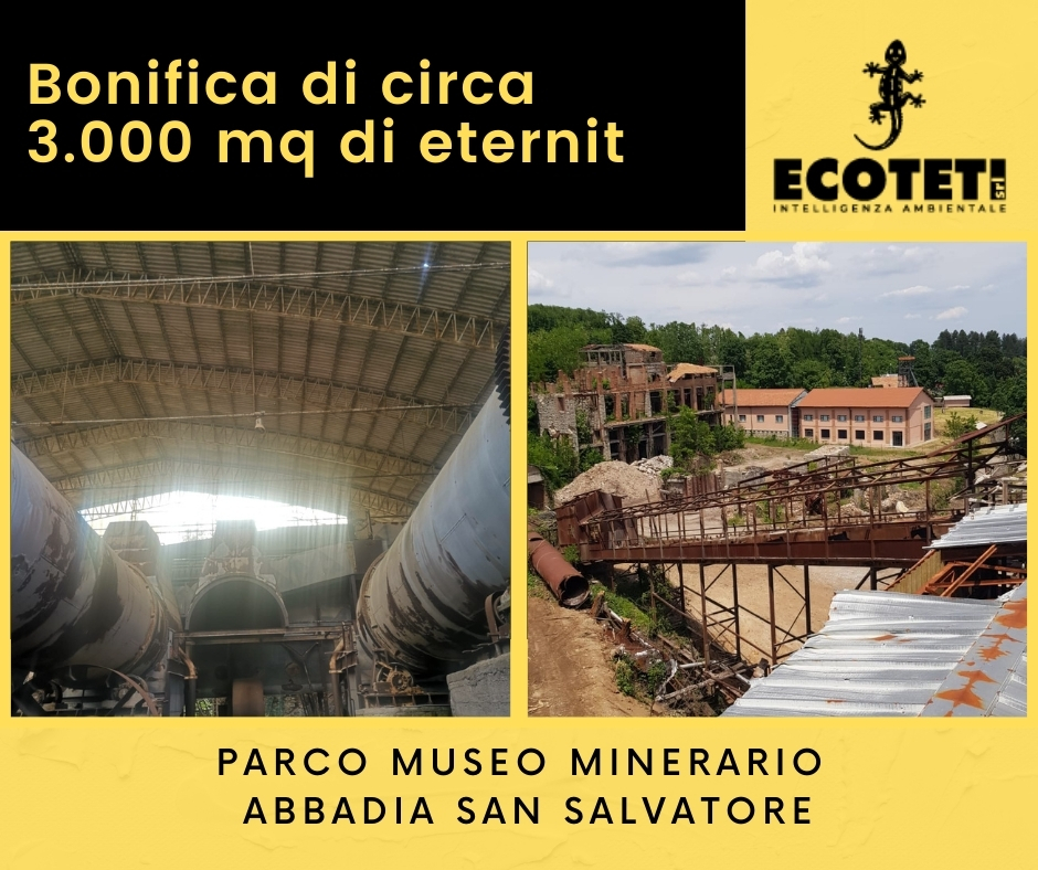 Bonifica lastre eternit “Parco Museo Minerario Abbadia San Salvatore” intervento di Ecoteti srl