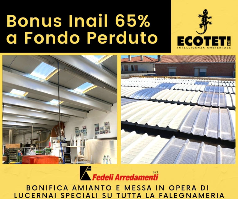 Bonus Inail 65% a Fondo Perduto PRATICA ED INTERVENTO ECOTETI SRL