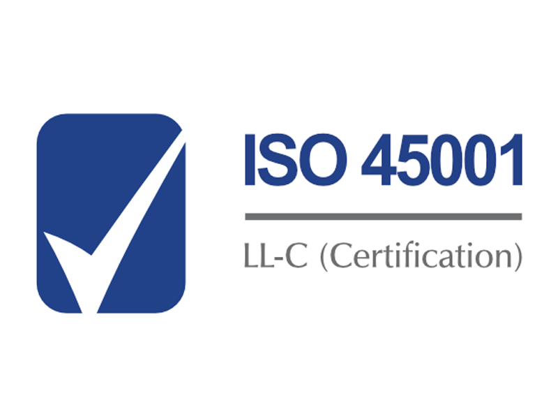 Logo per Azienda certificata LL-C (Certification) ISO 45001:2018 Sistema di gestione per la sicurezza e la salute sul luogo di lavoro (OHS) - Ecoteti srl